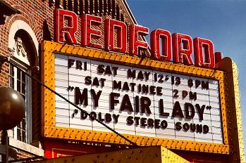 Redford Theatre's current marquee